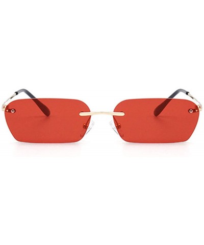 Cat Eye RimlSunglasses Women Luxury Cat Eye Sun Glasses Men Vintage Retro Square Small Sunglass Black Yellow - Red - CQ197A2Z...