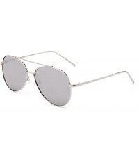 Aviator "Sweet Night" Pilot Style Comfortable Fashion Sunglasses - Silver/Mirror - CE12M436N49 $12.04