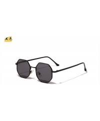 Round Retro Polygon Sunglasses Men Women Luxury Lens Round Vintage Small Frame Mirror Color - 1 - CY198A0NX8G $32.36