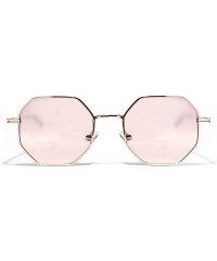 Round Retro Polygon Sunglasses Men Women Luxury Lens Round Vintage Small Frame Mirror Color - 1 - CY198A0NX8G $32.36