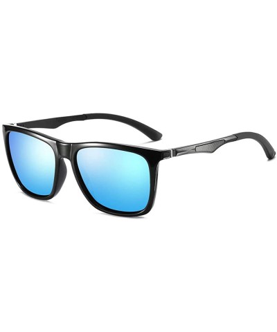 Oversized Premium Military Oversized Square Aviator Polarized Sunglasses Rectangular Sun Glasses For Men/Women - Blue - CD18Y...