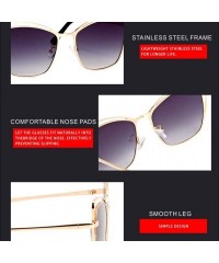 Cat Eye Sunglasses for Women UV400 Protection Travel Driving Sunglasses Cat Eye Metal Frame Personality - Ice Blue - CU18WU3O...