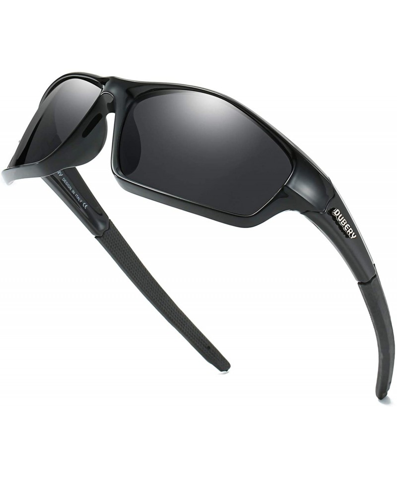 Sport Polarized Sunglasses for Men UV Protection Driving Fishing Sun Glasses  D620 - Black/Black - CQ18W2NDUTE