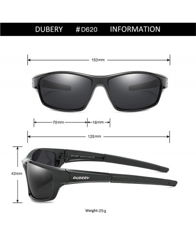 Wrap Sport Polarized Sunglasses for Men UV Protection Driving Fishing Sun Glasses D620 - Black/Black - CQ18W2NDUTE $13.40
