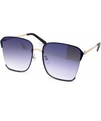 Butterfly Womens 90s Designer Exposed Lens Metal Rim Butterfly Sunglasses - Blue Gradient Blue - CE18XEU2G23 $15.28