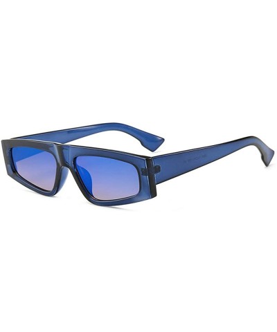 Square 2019 new designer retro brand small square ladies sunglasses candy punk glasses - Blue - CP18R2CM7Z0 $22.90
