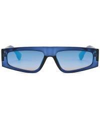 Square 2019 new designer retro brand small square ladies sunglasses candy punk glasses - Blue - CP18R2CM7Z0 $12.05
