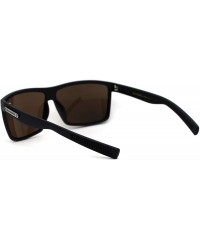Oversized Oversize Flat Top 90s Squared Rectangular Mobster Sunglasses - Brown Wood Brown - CM195EDX2EO $9.74