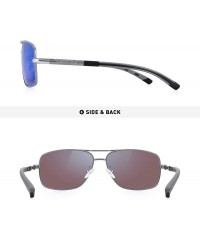 Aviator HOT Fashion Driving Polarized Sunglasses for Men Square 45mm glasses S8714 - Blue Mirror - CN18NMI8AEQ $27.40
