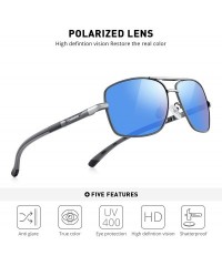 Aviator HOT Fashion Driving Polarized Sunglasses for Men Square 45mm glasses S8714 - Blue Mirror - CN18NMI8AEQ $27.40