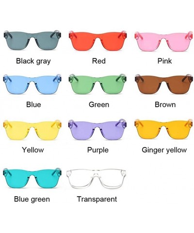 Rimless Colorful Square Sunglasses Women Glasses Rimless Sun Glasses For Men Siamese Candy Sunglass Frameless Eyewear - CK198...