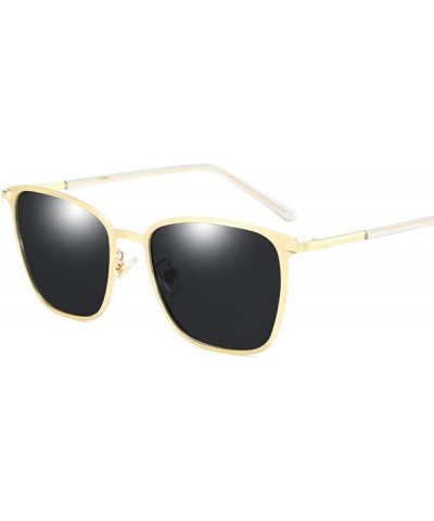 Aviator Polarized Sunglasses Men Polarized Square Sunglasses Men Vintage Sun Gold Gray - Gold Gray - CM18Y2OZR2M $24.30