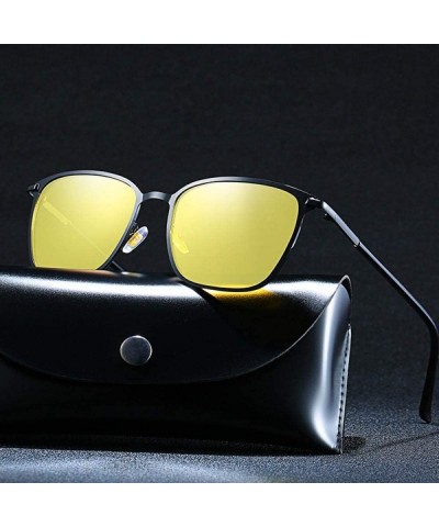 Aviator Polarized Sunglasses Men Polarized Square Sunglasses Men Vintage Sun Gold Gray - Gold Gray - CM18Y2OZR2M $15.67
