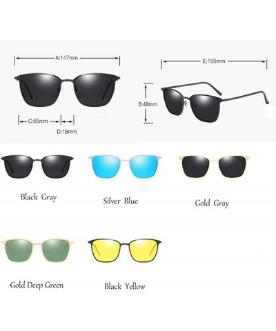 Aviator Polarized Sunglasses Men Polarized Square Sunglasses Men Vintage Sun Gold Gray - Gold Gray - CM18Y2OZR2M $15.67