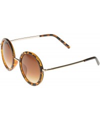 Round Binoculars Round Fashion Sunglasses - Leopard-amber - CR11OJZA3WD $9.96