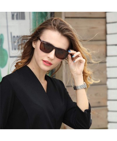 Oval Polarized Mens Sunglasses Driving Sun Glasses Brand Design - Tea - CS19854G72W $20.91