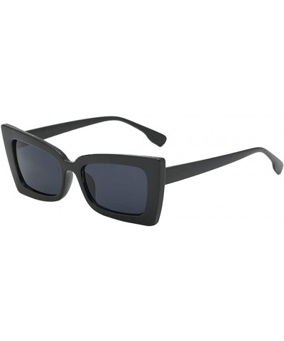 Square Square Sunglasses Boyfriend Style Horned Rim Thick Plastic Sunglasses - A - CU190N0A28R $10.55