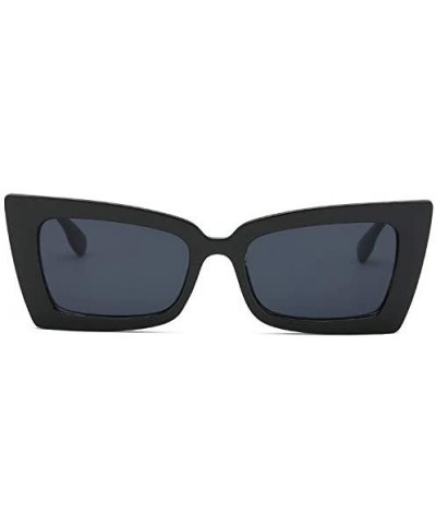 Square Square Sunglasses Boyfriend Style Horned Rim Thick Plastic Sunglasses - A - CU190N0A28R $10.55