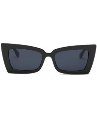 Square Square Sunglasses Boyfriend Style Horned Rim Thick Plastic Sunglasses - A - CU190N0A28R $10.55