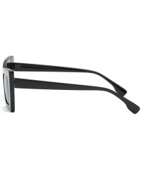 Square Square Sunglasses Boyfriend Style Horned Rim Thick Plastic Sunglasses - A - CU190N0A28R $10.55