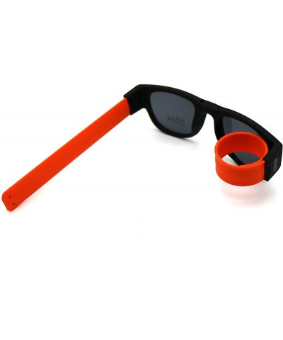 Sport Folding Flexible Polarized Lenses Sport Silicone Wrist Sunglasses - Orange - CS18E5HERKK $9.44