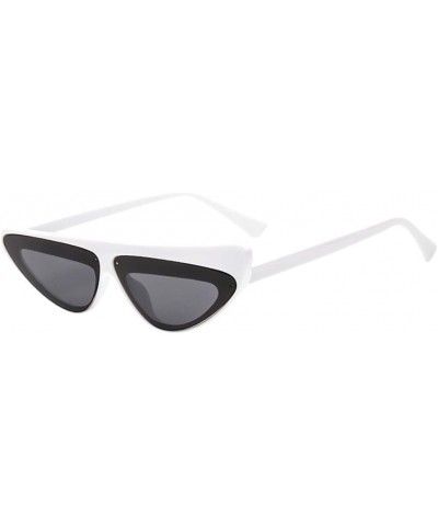 Aviator Women Vintage Cat Eye Sunglasses Retro Oval Frame UV400 Eyewear (H) - H - CZ18DTO0T2G $6.74