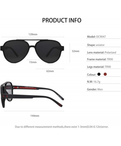 Aviator Aviator Sunglasses with UV Protection for Men TR90 Frame Classis Eyewear Frame Polarized - Black Red - CN18WSM7HND $1...