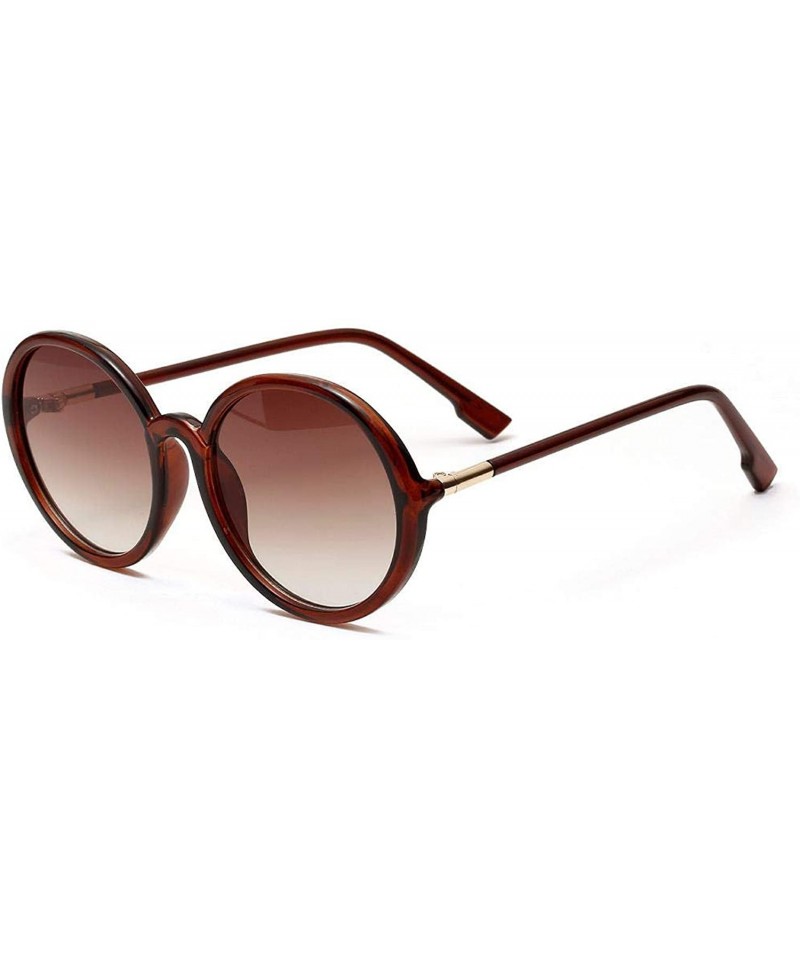 Round Women Vintage Round Sunglasses Metal Frame Oversized Luxury Mirror Retro Big Sun Glasses UV400 - 4 - C2198ZLU39W $36.31