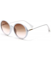Round Women Vintage Round Sunglasses Metal Frame Oversized Luxury Mirror Retro Big Sun Glasses UV400 - 4 - C2198ZLU39W $36.31