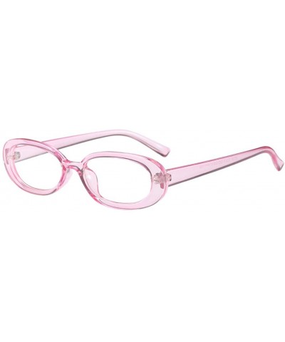 Wayfarer Women's Fashion UV400 Small Oval Sunglasses and Glasses Case for Women - Pink - CS18G82GR3G $18.56