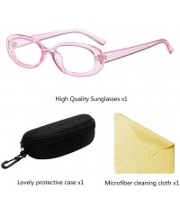 Wayfarer Women's Fashion UV400 Small Oval Sunglasses and Glasses Case for Women - Pink - CS18G82GR3G $21.49