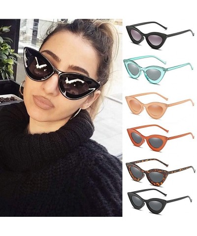 Cat Eye Vintage Polarized Cat Eye Sunglasses - Women Men Retro Cateye Sun Glasses Pointy Sunglasses - 4 - CI18UO5S9DX $12.75