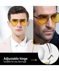 Aviator Night Vision Glasses for Driving - HD night driving glasses anti glare polarized mens women glasses - CG1945MNAGI $11.35