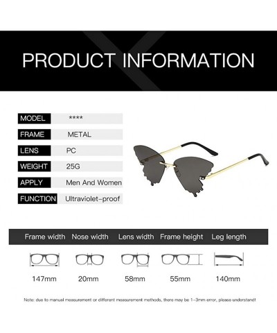 Sport Summer Fashion Butterfly Sunglasses Gradient Butterfly Frame Irregular Shape Sunglasses Glasses Vintage Retro - F - CI1...