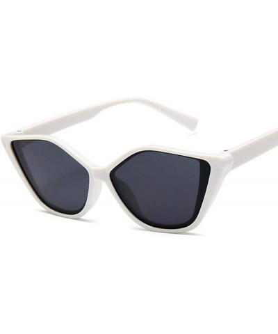 Aviator New Vintage Black Cat Eye Sunglasses Women Fashion Brand Designer Mirror C7 - C6 - CQ18YLZAKLR $8.33