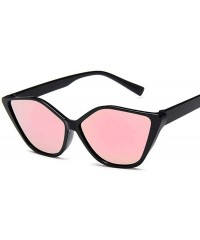 Aviator New Vintage Black Cat Eye Sunglasses Women Fashion Brand Designer Mirror C7 - C6 - CQ18YLZAKLR $8.33