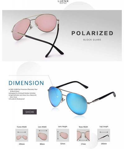 Aviator Aviator Sunglasses for Men Women-Polarized Driving UV 400 Protection with Case - 7-light Blue/Black Leg - C7127AQG0E7...