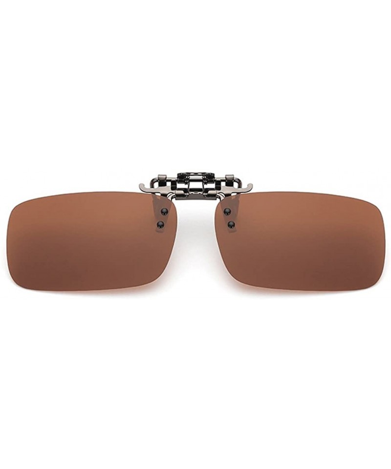 Goggle uv400 Polarized Sunglasses Clip on Myopia Glasses Clip-on Night Vision Glasses - Brown - C318E9Q8C9A $8.37