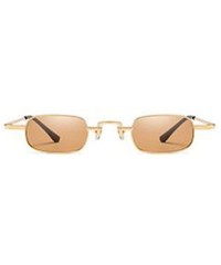 Oval Women Classic Sunglasses Oval Small Sunglasses Rainbow Eyewear With Case UV400 Protection - Gold Frame/Brown Lens - CP18...
