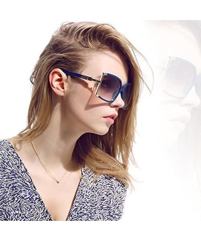 Wayfarer Women's Oversized Metal Frame Colored Lens Uv400 Protection Sunglasses - Blue - C412CAYEI3J $14.30