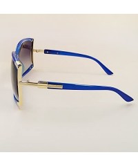 Wayfarer Women's Oversized Metal Frame Colored Lens Uv400 Protection Sunglasses - Blue - C412CAYEI3J $35.52