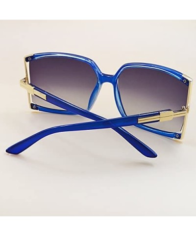 Wayfarer Women's Oversized Metal Frame Colored Lens Uv400 Protection Sunglasses - Blue - C412CAYEI3J $35.52