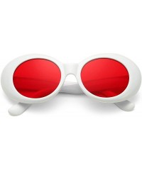 Cat Eye Sunglasses for Women - Cat Eye Mirrored Flat Lenses Metal Frame Sunglasses UV400 - Pink + Clear - C918E8OIN72 $26.09