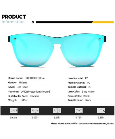 Round Blenders Sunglasses Polarized Sunglasses - Rimless Mirrored Lens Sunglasses JH9004 - Black Frame Blue Mirror - CL189U3W...