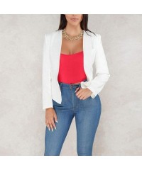 Sport Fashion Women OL Style Slim Suit Long Quarter Sleeve Blazer Elegant Coat Solid Soft Comfy Casual Suit - CE18O96K8ML $12.12