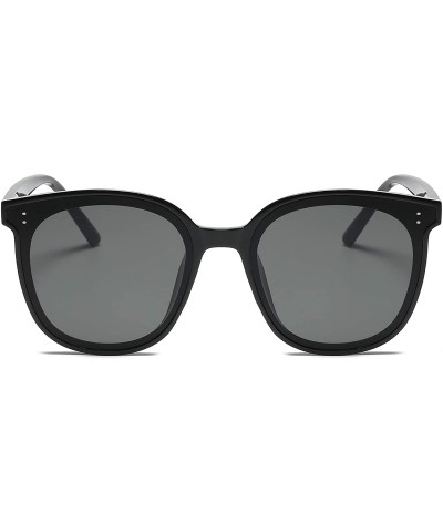Round Round Oversized Sunglasses for Women Men UV Protection 8057 - Black - CE1963AZNRT $17.41