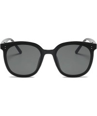 Round Round Oversized Sunglasses for Women Men UV Protection 8057 - Black - CE1963AZNRT $17.41