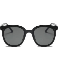 Round Round Oversized Sunglasses for Women Men UV Protection 8057 - Black - CE1963AZNRT $8.12