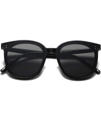 Round Round Oversized Sunglasses for Women Men UV Protection 8057 - Black - CE1963AZNRT $16.94