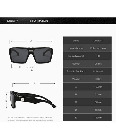 Square Men Polarized Sunglasses Outdoor Driving Square Sport Fashion Glasses - 5 - CC18G35S95C $21.92